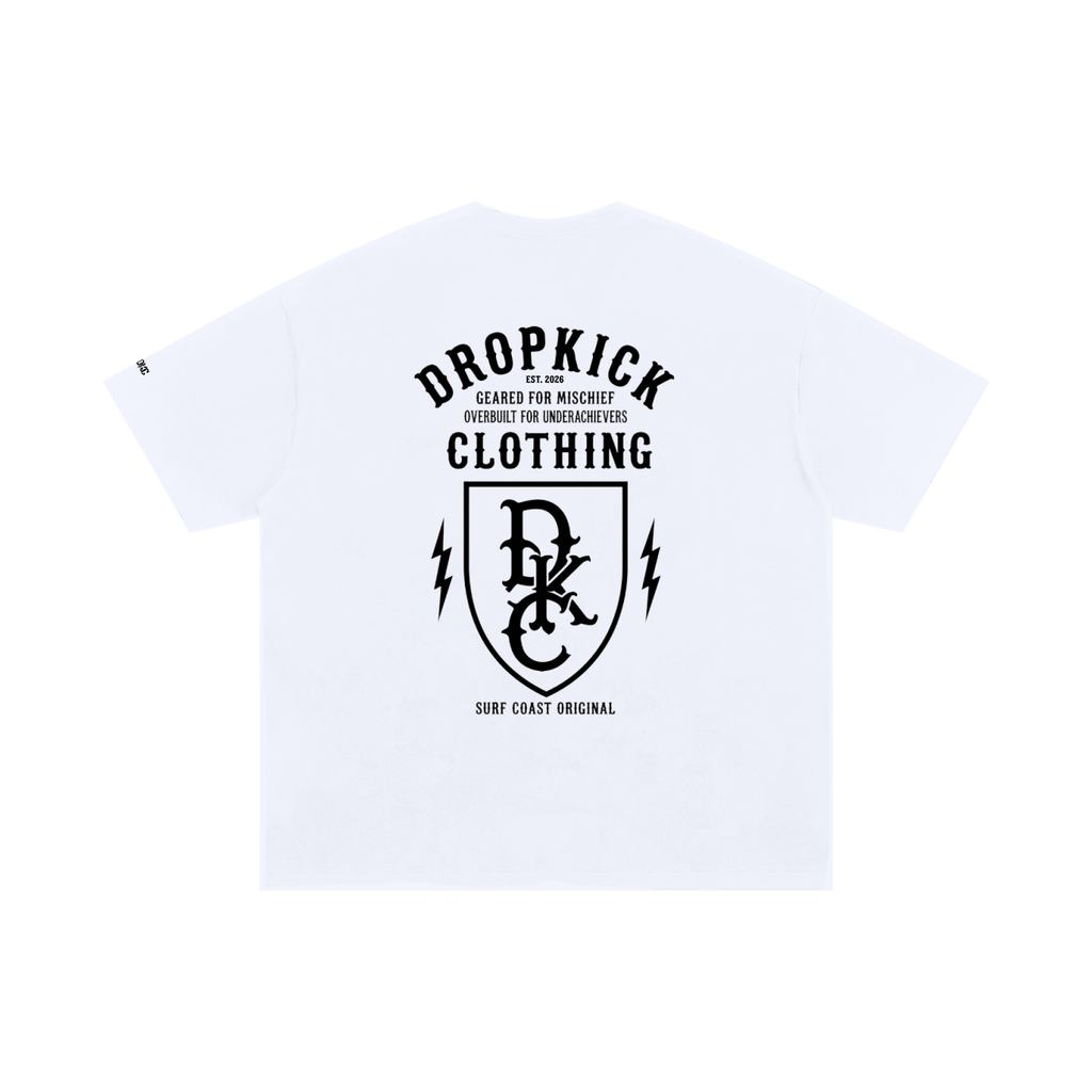 Dropkick Monogram Shield White Tee